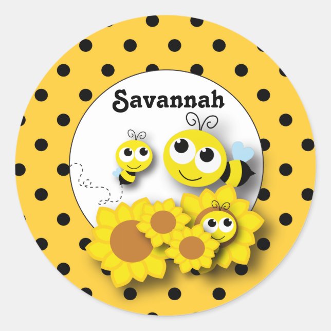 Rond Bumble Bee Sticker (Devant)