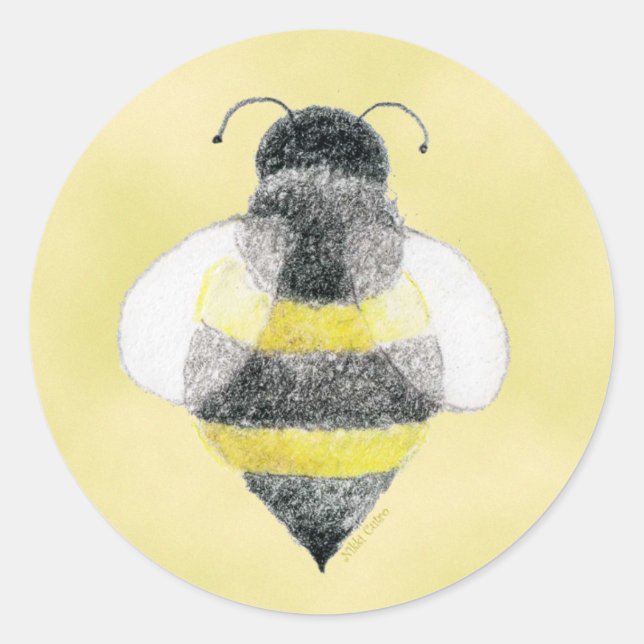 Rond Bumblebee Illustration Sticker (Devant)