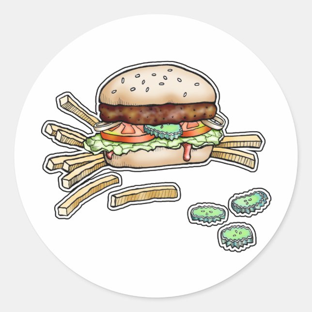 Rond BURGER et STICKER FRIS (Devant)