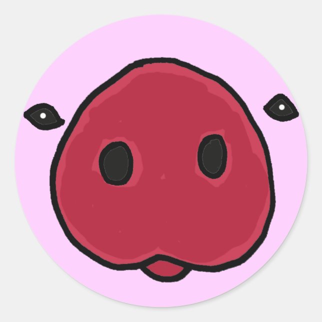 Rond BW - Drôle Sticker pour le museau de porc (Devant)