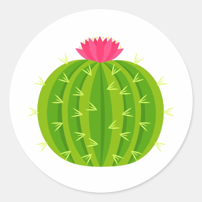 Rond Cactus avec Sticker à fleurs (Devant)