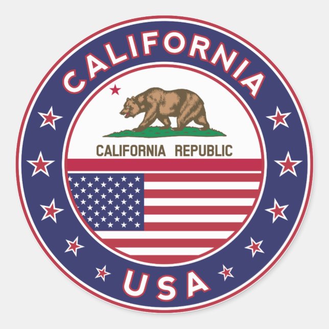 Rond Californie, USA States, Californie sticker (Devant)