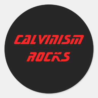 ROND CALVINISME ROCKS STICKER