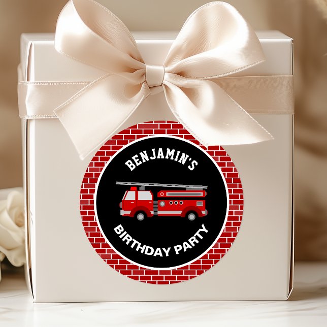 Rond Camion Fête d'anniversaire Favoriser Sticker (Créateur téléchargé)