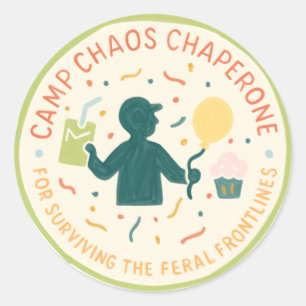 Rond Camp Chaos Chaperone Parent Badge Sticker