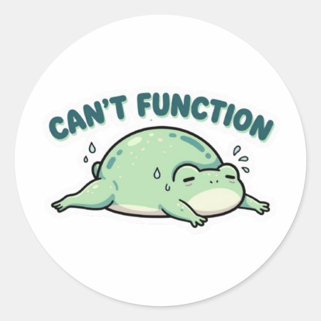 Rond Can’t Function Frog Sticker Cute Exhausted Frog Fu (Devant)