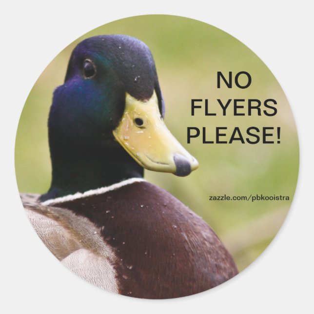Rond Canard No Flyers S'Il Vous Plaît Sticker (Devant)