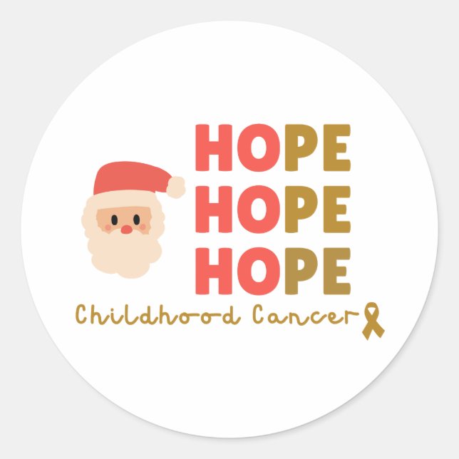 Rond cancer de l'enfance Noël Holiday Sticker (Devant)