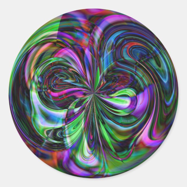 Rond Cane Magic Mandala - Sticker Fractal Abstrait (Devant)