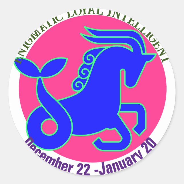 Rond Capricorn Symbole Zodiaque Sticker personnalisé (Devant)