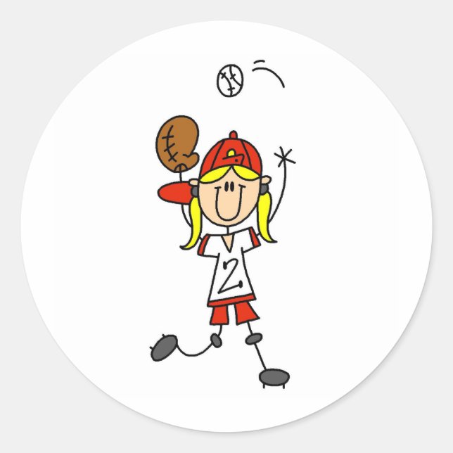 Rond Capture D'Un Sticker De Softball (Devant)