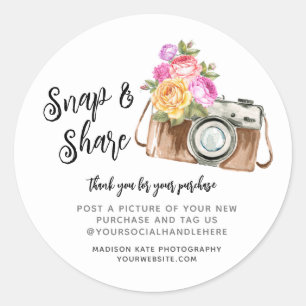 Rond Capture et partage de l'appareil photo Sticker d'a
