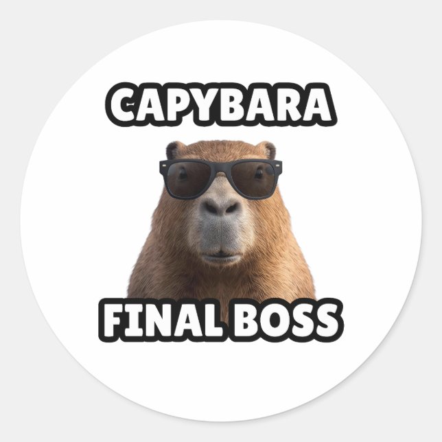 Rond Capybara Final Boss Funny Sticker (Devant)