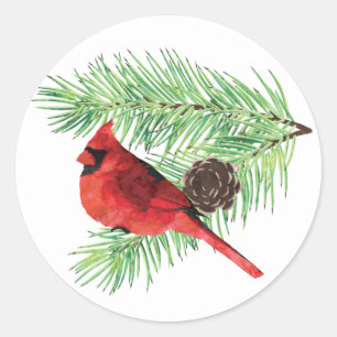 Rond Cardinal de Noël / Sticker de Noël