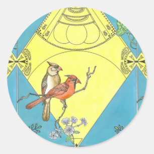 Rond Cardinal Sticker feuille