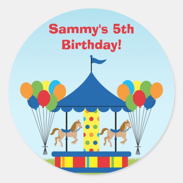 Rond Carnaval Anniversaire Fête Favoriser Sticker (Devant)