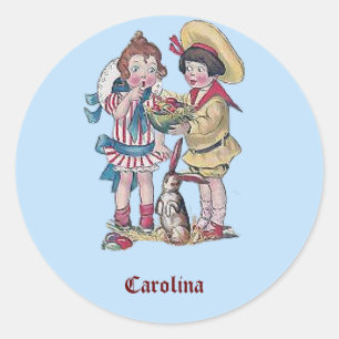 Rond CAROLINA ~ Sticker EASTER Vintage 1911 ~ Mignonne!