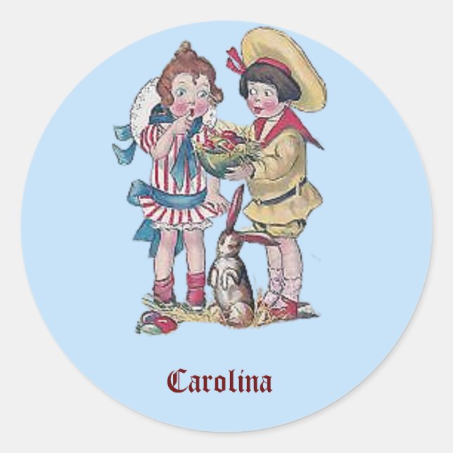 Rond CAROLINA ~ Sticker EASTER Vintage 1911 ~ Mignonne! (Devant)