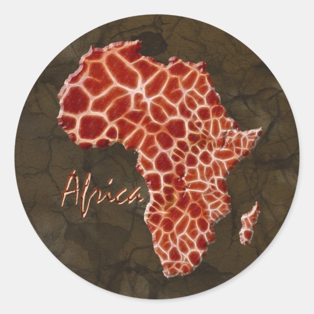 Rond Carte des spots de girafe de la série Sticker AFRI (Devant)