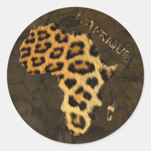Rond Carte des spots Leopard de la série AFRICA Sticker