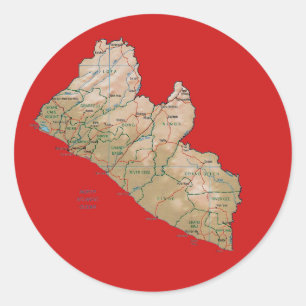 Rond Carte Liberia Sticker