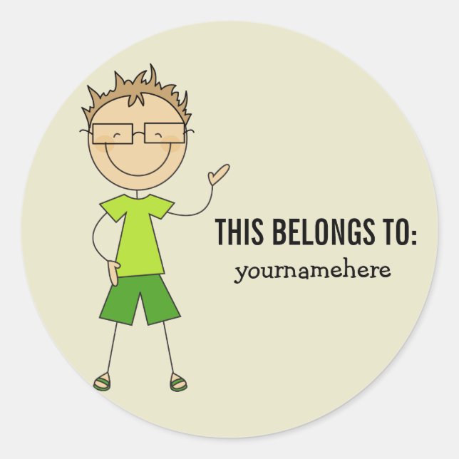 Rond CELA APPARTIENT À Sticker pour un garçon (Devant)