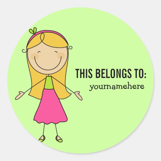 Rond CELA APPARTIENT À Sticker pour une fille (Devant)