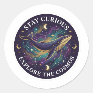 Rond  Celestial Whale Space Sticker - Stay Curious Gala