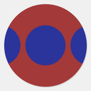 Rond Cercles bleus sur Sticker rouge