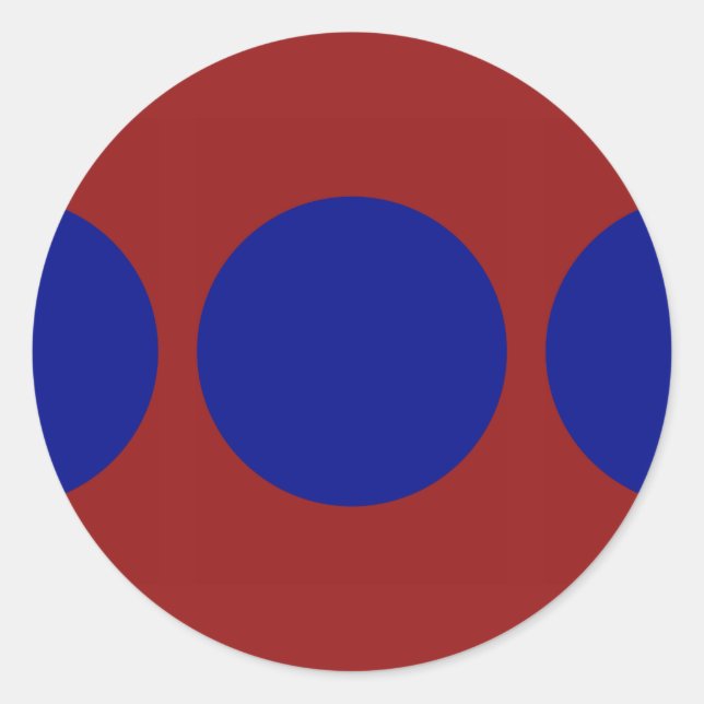 Rond Cercles bleus sur Sticker rouge (Devant)