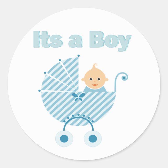 Rond C'est un Sticker Baby shower garçon (Devant)