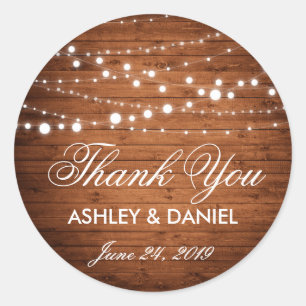 Rond Chaîne Rustique Bois Lights Mariage Faveur Sticker