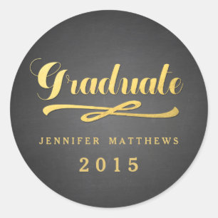 Rond Chalkboard Gold Foil Sticker pour diplôme