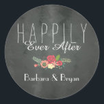 Rond Chalkboard Heureusement Jamais Après Sticker Maria<br><div class="desc">Chalkboard Heureusement Jamais Après Sticker Mariage</div>