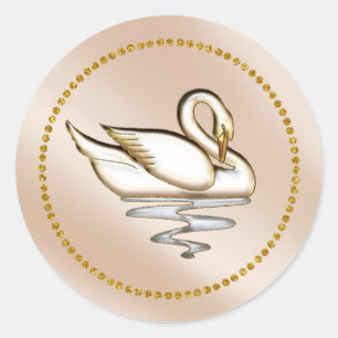 Rond Chanpaigne Gold Swan Classic Round Sticker