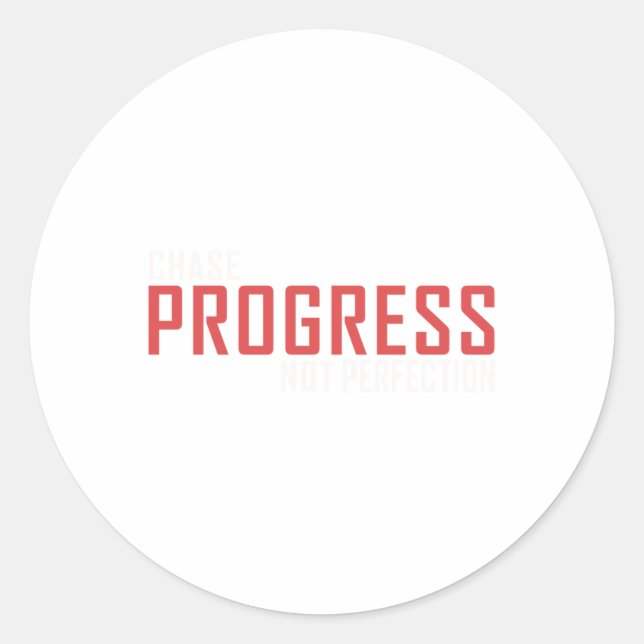 Rond Chase Progress not Perfection Sticker (Devant)