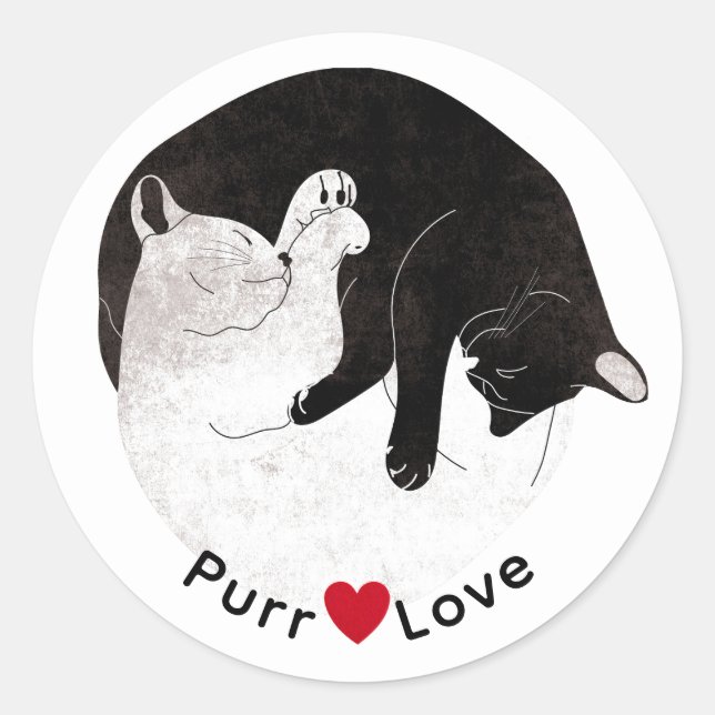 Rond Chat Cute Kitten Purr Love Sticker (Devant)