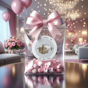 Rond Chat Mère mignonne et chatons personnalisé Sticker