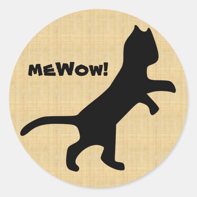 Rond Chat's meWOW Bois personnalisable Grand Sticker de (Devant)