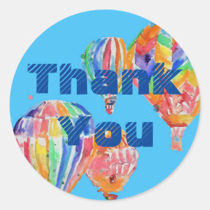 Rond Chaud Air Balloon Aquarelle Boys Sticker Anniversa
