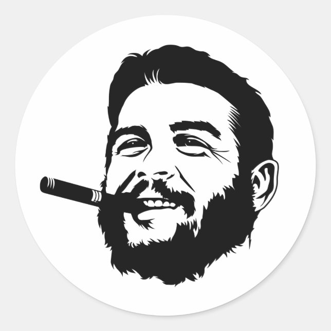 Rond Che Guevara avec Sticker Portrait Cigar (Devant)