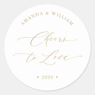 Rond Cheers to Love Wedding Favor Sticker