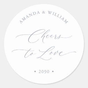 Rond Cheers to Love Wedding Favor Sticker