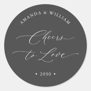 Rond Cheers to Love Wedding Favor Sticker