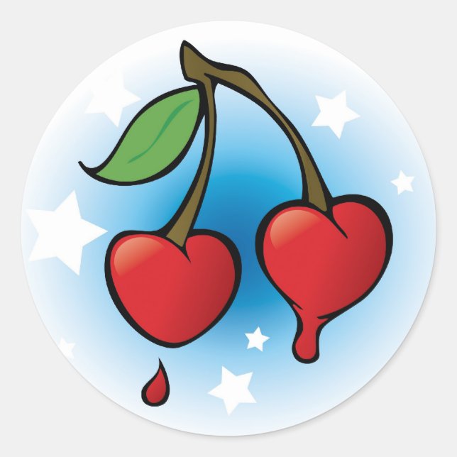 Rond Cherries Love - Sticker (Devant)