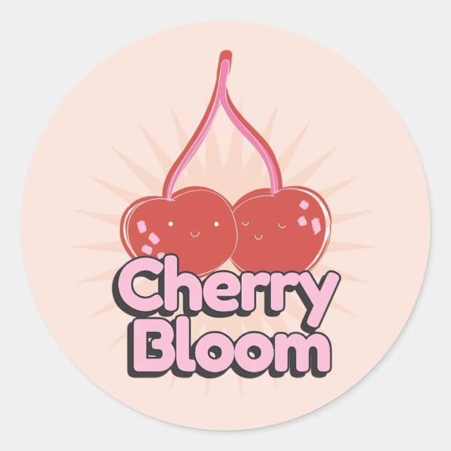 Rond Cherry Bloom Sticker (Devant)