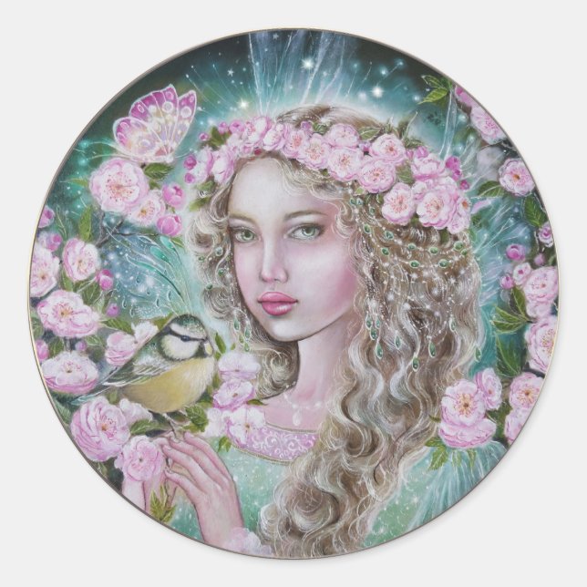 Rond Cherry blossom fairy sticker (Devant)