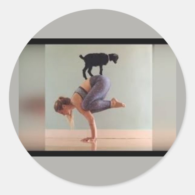 Rond Chèvre branchée Yoga, Ladiy & Chèvre sur Sticker (Devant)