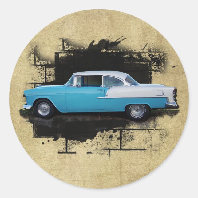 Rond Chevy Bel Air - Voitures classiques - Sticker 1955 (Devant)