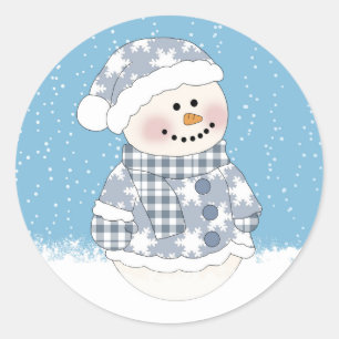 Rond Chic bébé Snowman Sticker